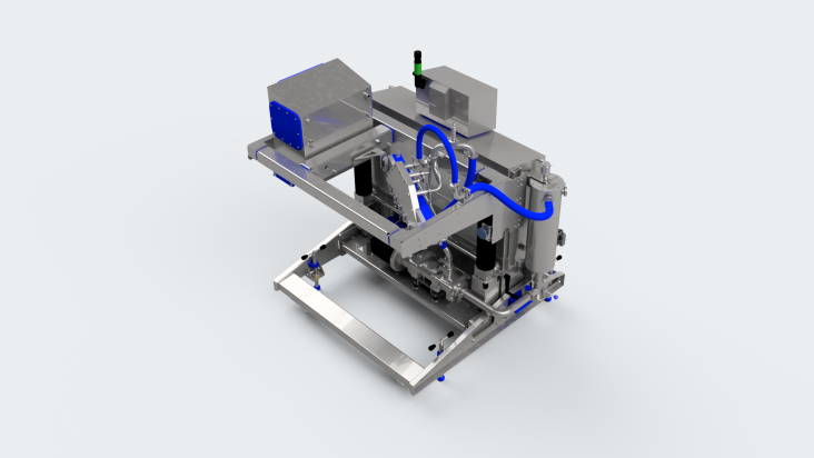 MDMV300 mobile depositor medium with vision, up to 300 mm working width, 3D render