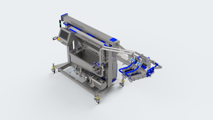 MDSUC2 mobile depositor with integrated supply unit for ambient-temperature materials, 3D render