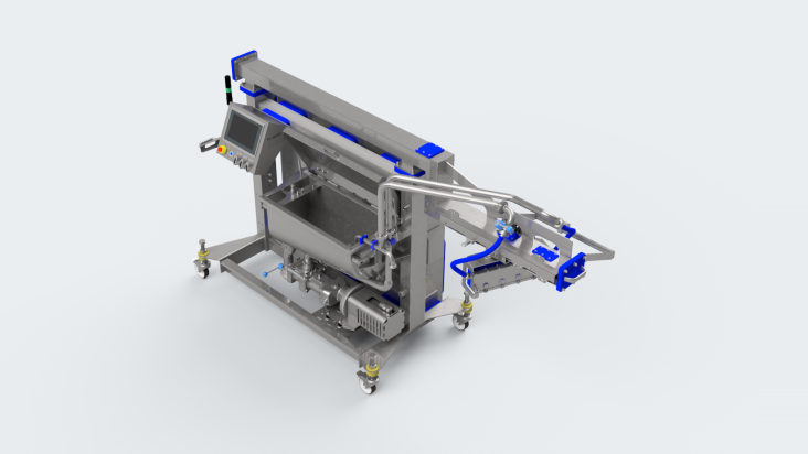 MDSUC1 mobile depositor with integrated supply unit for ambient-temperature materials, 3D render