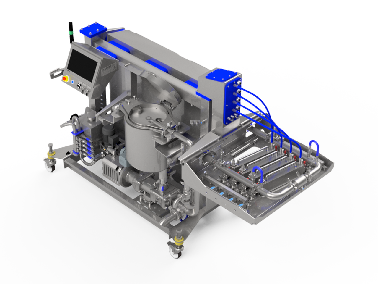 MDSUW4 mobile depositor with integrated supply unit for warm materials, 3D render