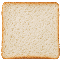 Slice of white sandwich bread before depositing